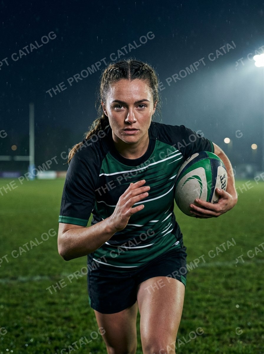 AI photo booth prompt theme: Rugby Player Portrait