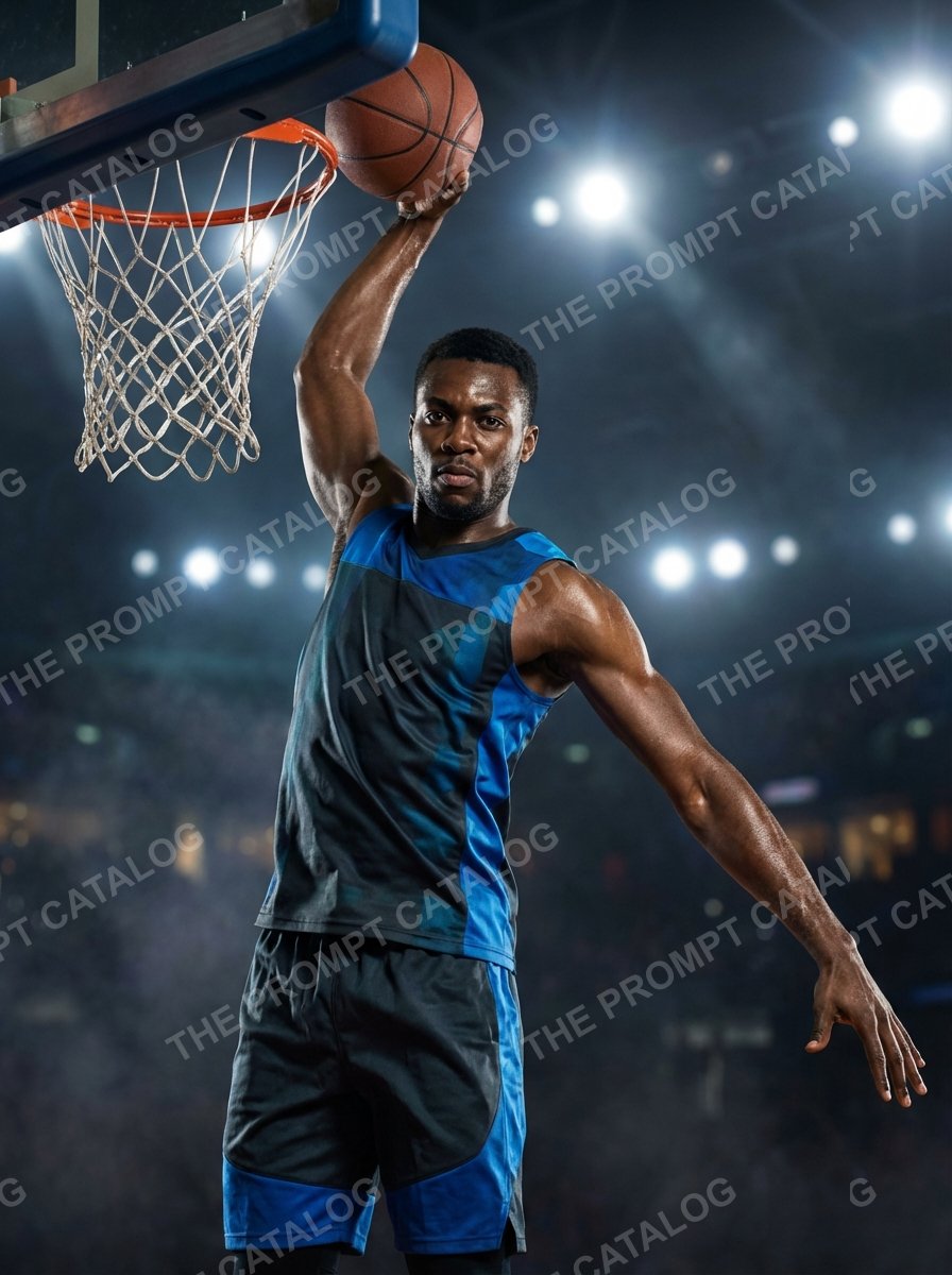 AI photo booth prompt theme: Pro Basketball Player Portrait