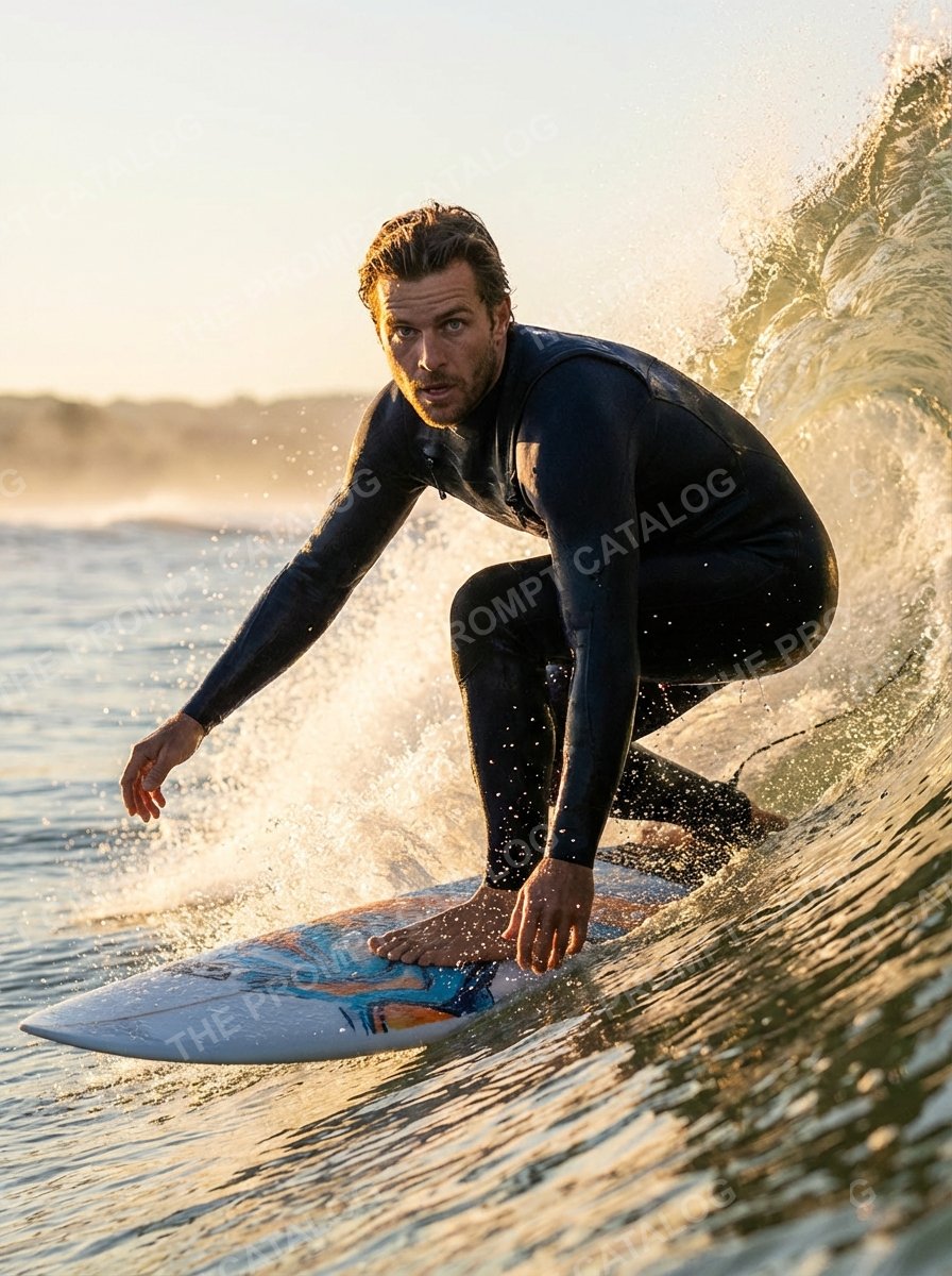 AI photo booth prompt theme: Pro Surfer Portrait