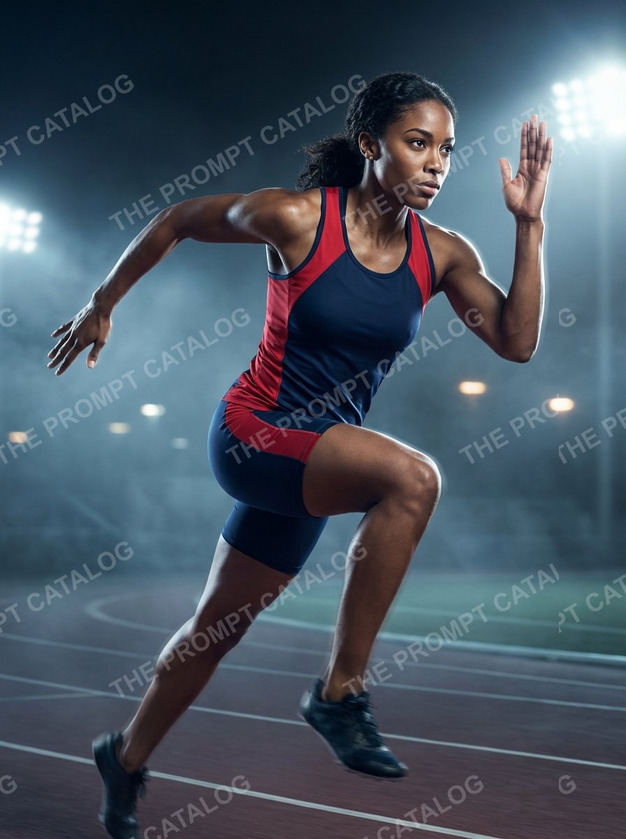 AI photo booth prompt theme: Track & Field Portrait