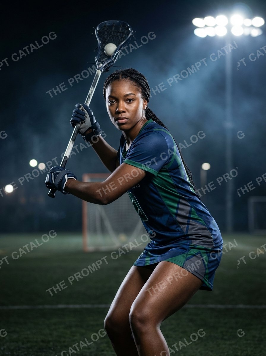 AI photo booth prompt theme: Lacrosse Player Portrait