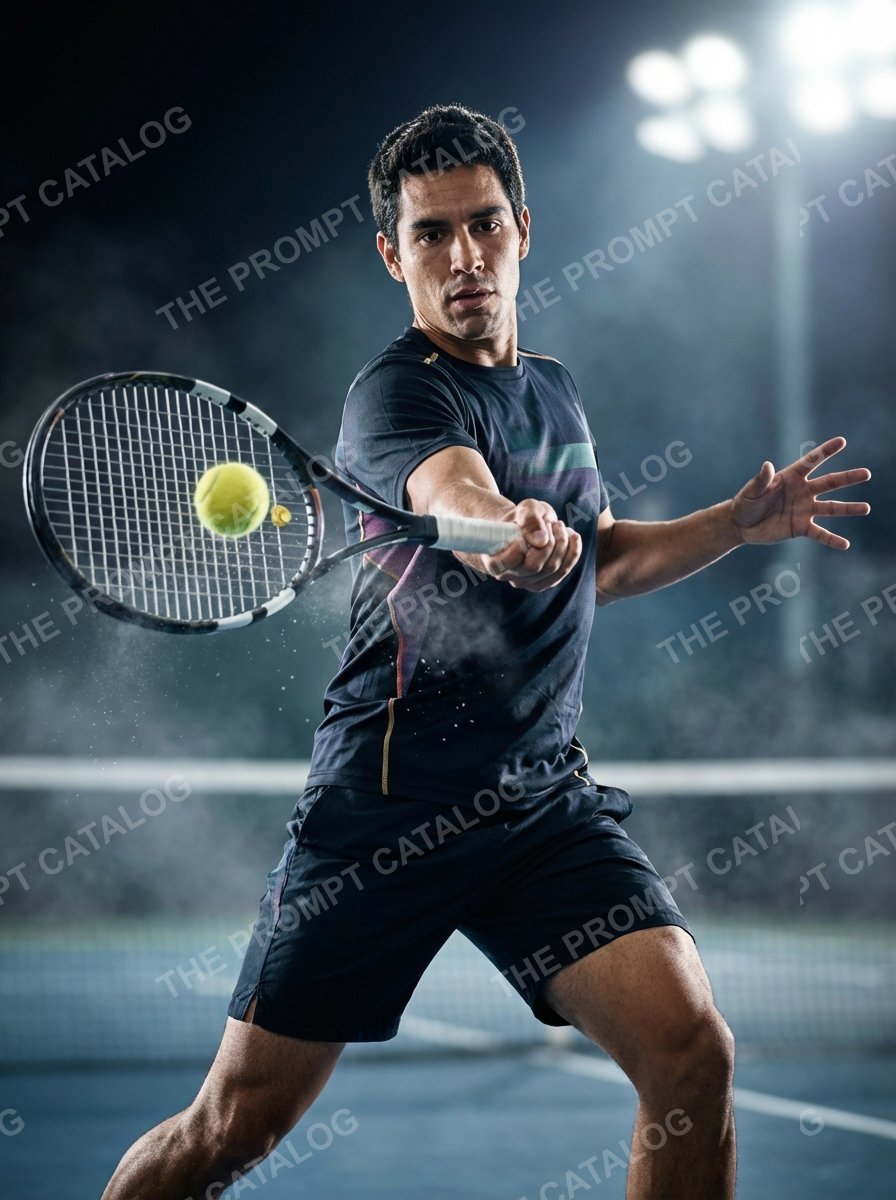 AI photo booth prompt theme: Tennis Player Portrait