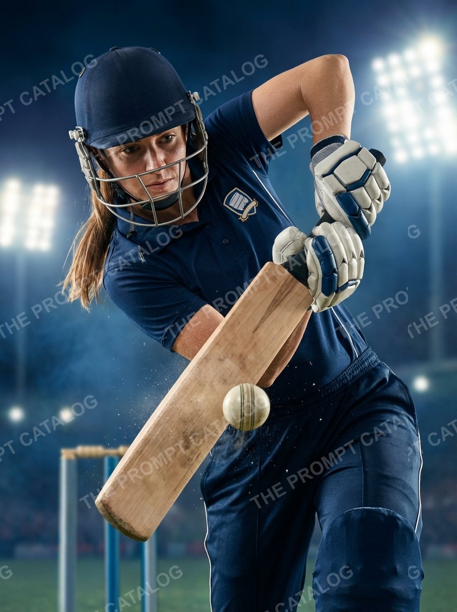 AI photo booth prompt theme: Cricket Player Portrait
