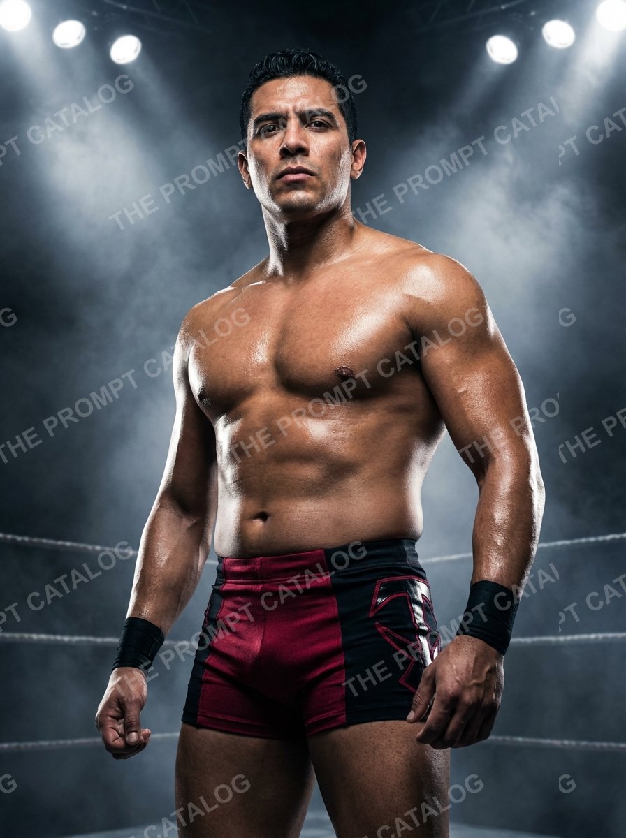 AI photo booth prompt theme: Pro Wrestler Portrait