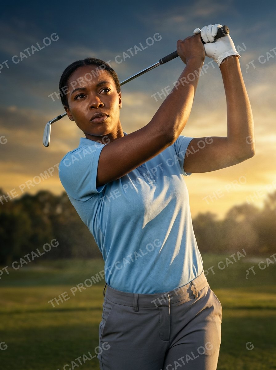 AI photo booth prompt theme: Golf Player Portrait